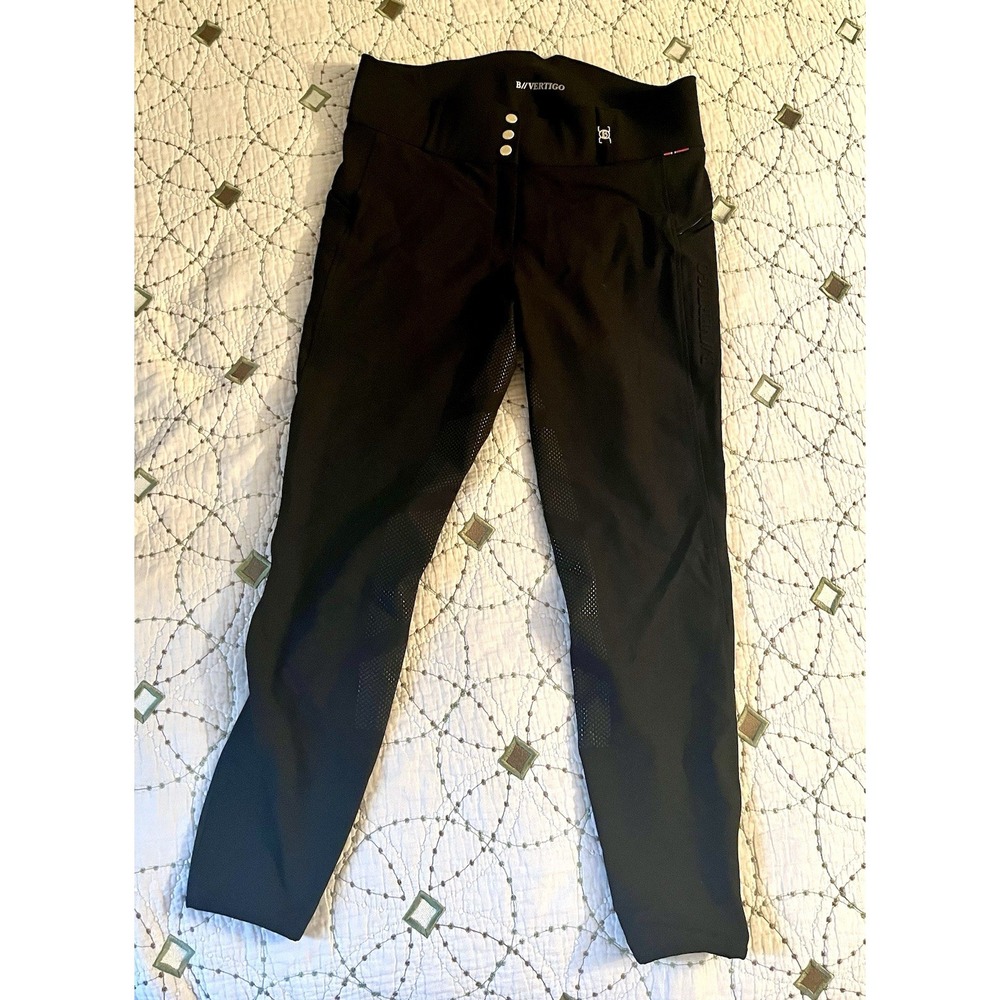 Women 34  B VERTIGO Black Equestrian POLO Riding Breeches Horse Pants Full Seat